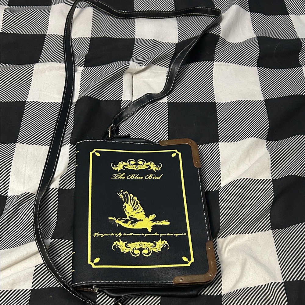 Blue Bird Black and Yellow Messenger Bag